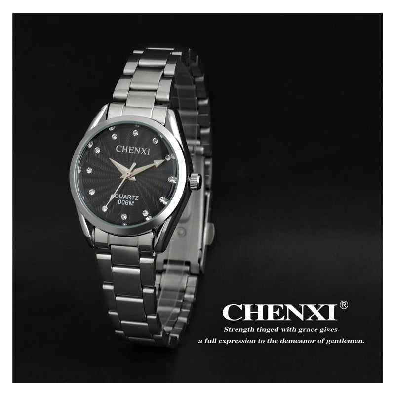 CHENXI, relojes de moda para mujer, relojes de pulsera de acero inoxidable de cuarzo de lujo para mujer, relojes de cuarzo analógicos impermeables para mujer 2023