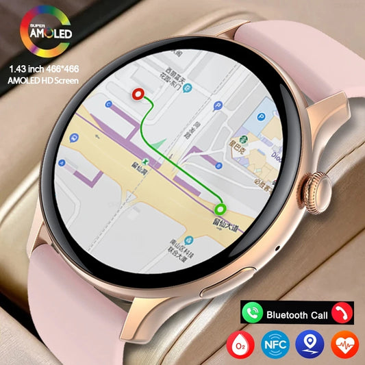 Reloj inteligente AMOLED auténtico 2024, pantalla para mujer, siempre muestra la hora, 466x466 HD, rastreador de salud, llamadas de voz, reloj inteligente para mujer para Xiaomi