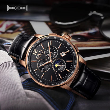 BEXEI 9059  Skeleton  fashion mechanical watch for men automatic movement  Luxury  synthetic sapphire waterproof   Reserve 45H