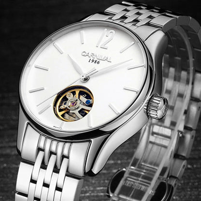 New Switzerland Luxury Brand Carnival Automatic Mechanical Men‘s Watches Waterproof Sapphire Dual Skeleton Business Clock C612