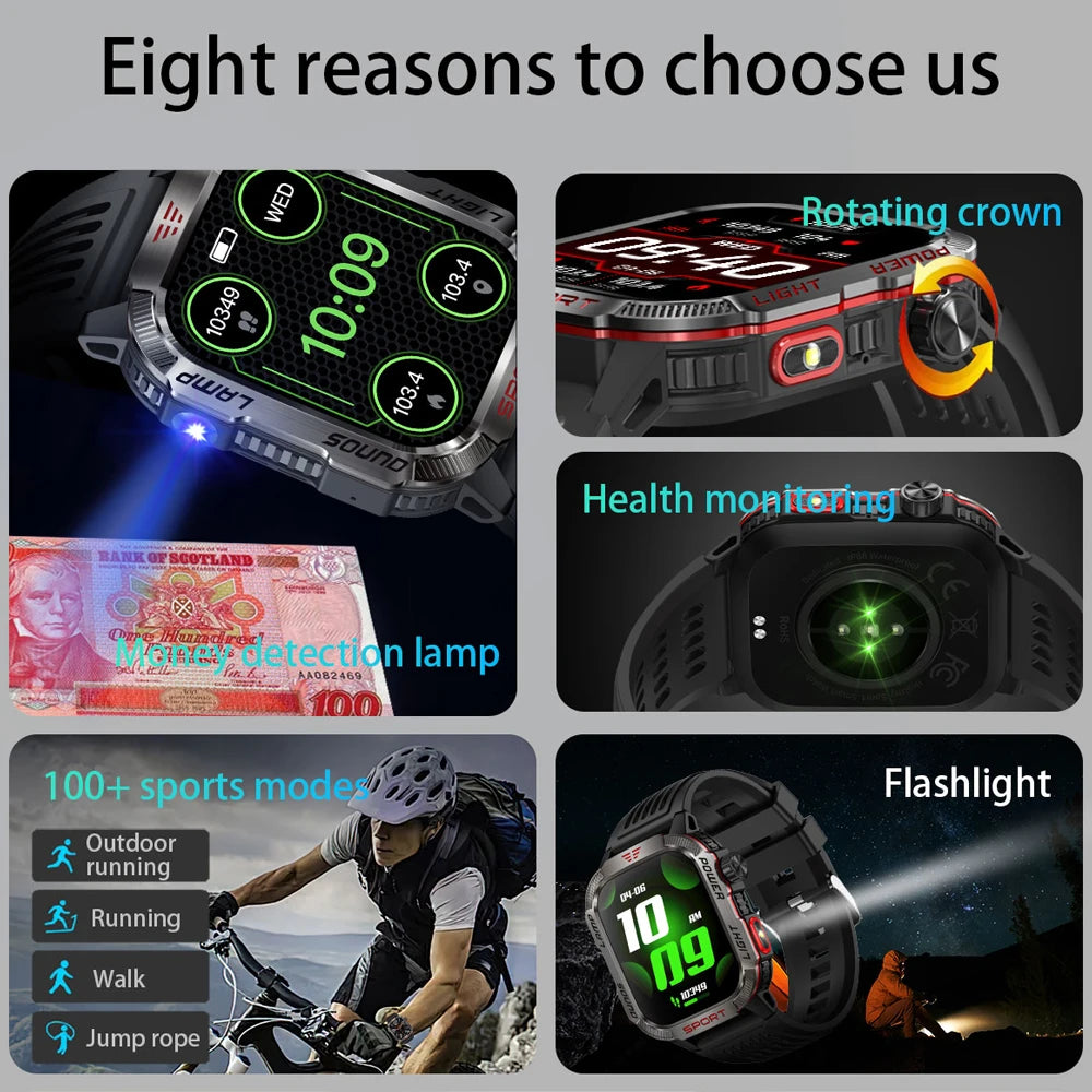 For Huawei Xiaomi GPS Sports Smart Watch Men Compass IP68 3ATM Waterproof Fitness Tracker Bluetooth Call Blood Oxygen Smartwatch