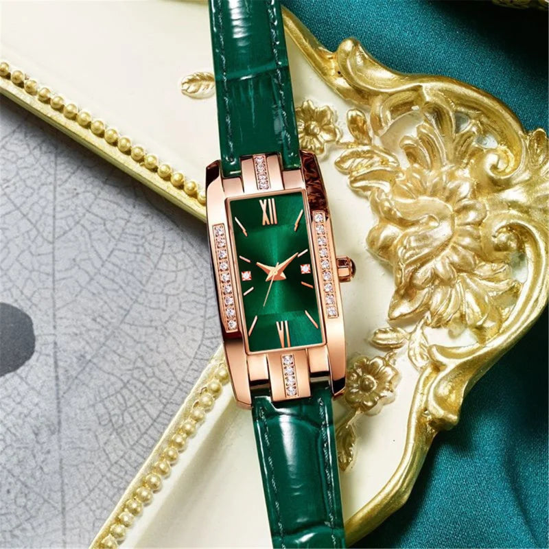 Reloj Mujer 2023 Fashion Rectangle Watch Women Red Watches Casual Leather Band Quartz Wristwatches Ladies Girls Best Gifts