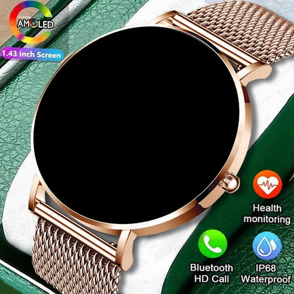 2024 New Ultra Thin Smart Watch Women AMOLED HD  Display Always Show Time Call Reminder Smartwatch Ladies For Huawei Xiaomi IOS