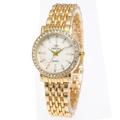 New Casual Watches Women Luxury Fashion Lovers Watch Rhinestone Stainless steel Quartz Watch Men Women Gift Business Wristwatch