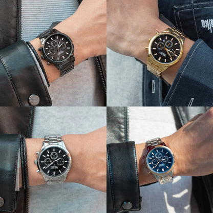 MEGIR relojes de negocios de lujo de acero inoxidable para hombre reloj de pulsera de cuarzo cronógrafo fecha reloj masculino luminoso reloj Masculino