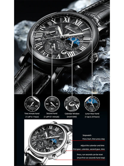 2023 New Fashion CHENXI Top Brand Man Luxury Leather Date Quartz Clock Male Waterproof Chronograph Men Watch Business Watches