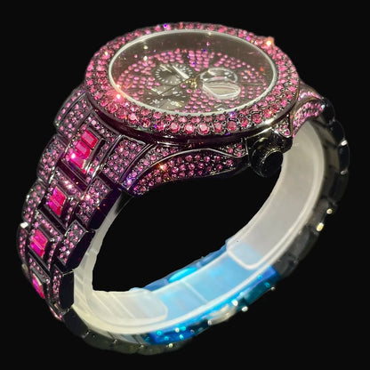 Relojes de marca MISSFOX Hip Hop para Hombre, relojes de cuarzo helados a la moda, relojes de pulsera de diamantes de Color de lujo, Reloj de regalo para Hombre 2024