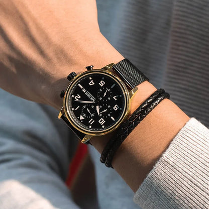 Reloj MEGIR de negocios de marca a la moda, cronógrafo de lujo para hombre, reloj de pulsera de acero inoxidable y cuarzo, relojes militares deportivos resistentes al agua