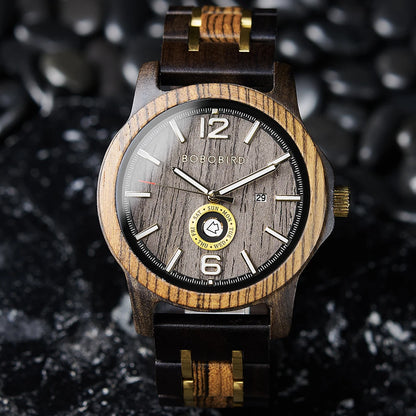 BOBO BIRD Relojes para hombre Reloj de madera de lujo, reloj de cuarzo de diseño superior Visualización de fecha de semana, soporte OEM Dropshipping