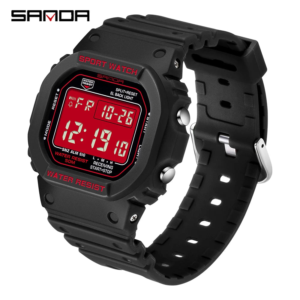 Reloj de pulsera deportivo militar Digital luminoso resistente al agua marca Sanda a la moda Relojes Para Hombre Reloj Masculino Relojes Para Hombre