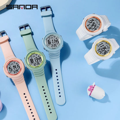 Sanda-reloj Digital con esfera grande para hombre y mujer, relojes electrónicos Led verdes, tendencia de moda, reloj deportivo de lujo para hombre 2022