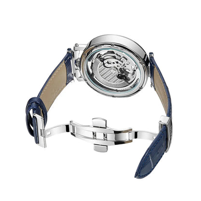 New Fashion Hollow Automatic Mechanical Watches Men Business Casual Leather Skeleton Tourbillon Wrist Watch Relogio Masculino