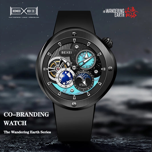 BEXEI 9161 Automatic mechanical watch for men Goose Egg Case Turquoise dial coated crystal luminous waterproof business watch.