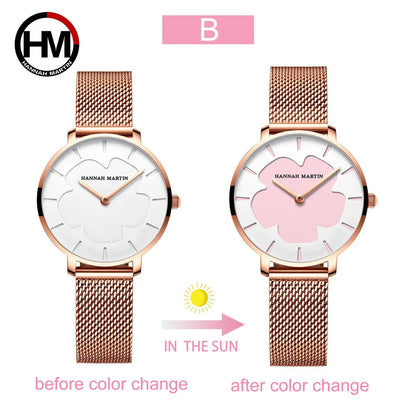 Reloj HANNAH MARTIN para mujer, Reloj fotocromático UV con tecnología negra, Reloj informal resistente al agua a la moda para mujer, Reloj femenino