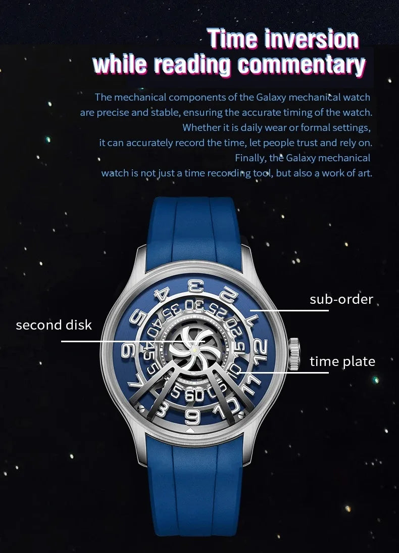 Reloj Automático OBLVLO para hombre, reloj de pulsera mecánico de lujo de 41MM, reloj de pulsera luminoso a la moda hasta 50M, esfera de concepto único de zafiro resistente al agua