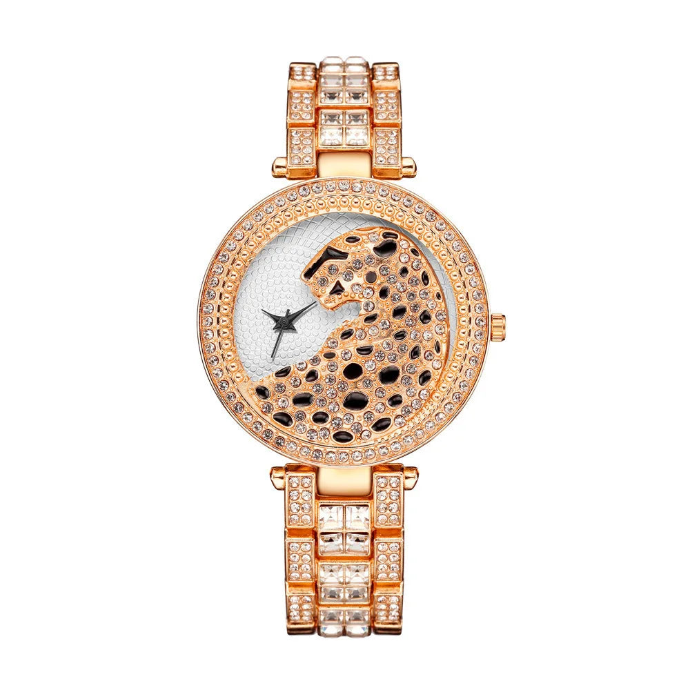 New Fashion Leopard Women Watch Luxury Rhinestone Bling Ladies Quartz Wristwatches Female Clock Relogio Feminino Drop Shipping