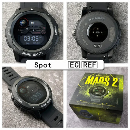 NORTH EDGE Reloj inteligente para deportes profesionales, para correr al aire libre, oxígeno en sangre, ritmo cardíaco, fitness, batalla, videojuego, reloj de aventura