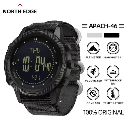 NORTH EDGE メンズ腕時計 AP46 アウトドア 登山 防水 コンパス 高度 気圧 測定 メンズ腕時計 Reloj Hombre