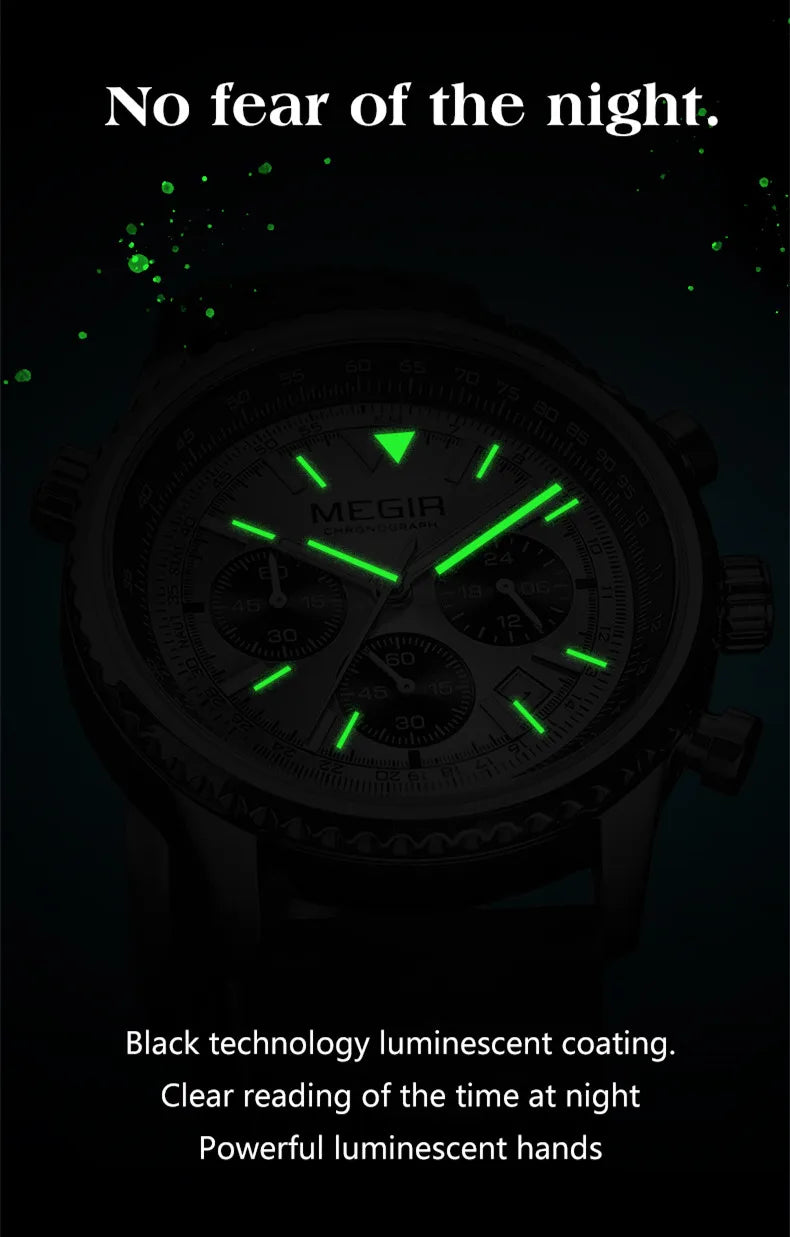 Relojes deportivos MEGIR para Hombre, Relojes de pulsera luminosos de cuarzo de silicona resistentes al agua de lujo de marca superior, Reloj de pulsera para Hombre