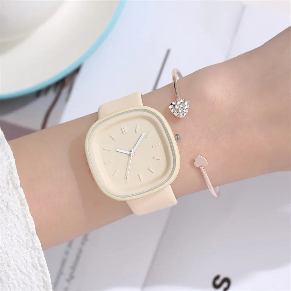 Simple Women’s Square Watches Luxury Brand Ladies Solid Quartz Watch Leather Straps Wristwatche Female Korean Clock