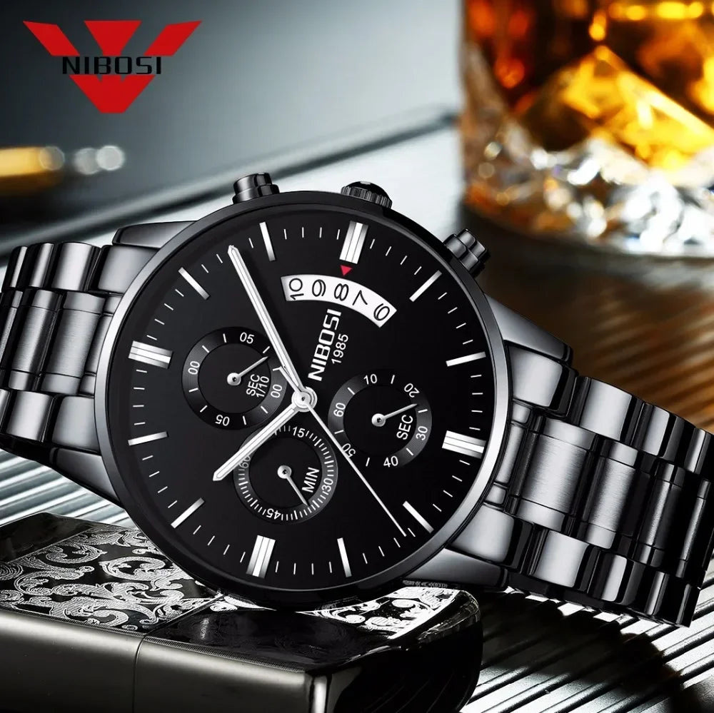 Relojes NIBOSI para hombre, relojes de lujo de primeras marcas, reloj Masculino, reloj de vestir informal a la moda para hombre, relojes de pulsera militares de cuarzo Saat