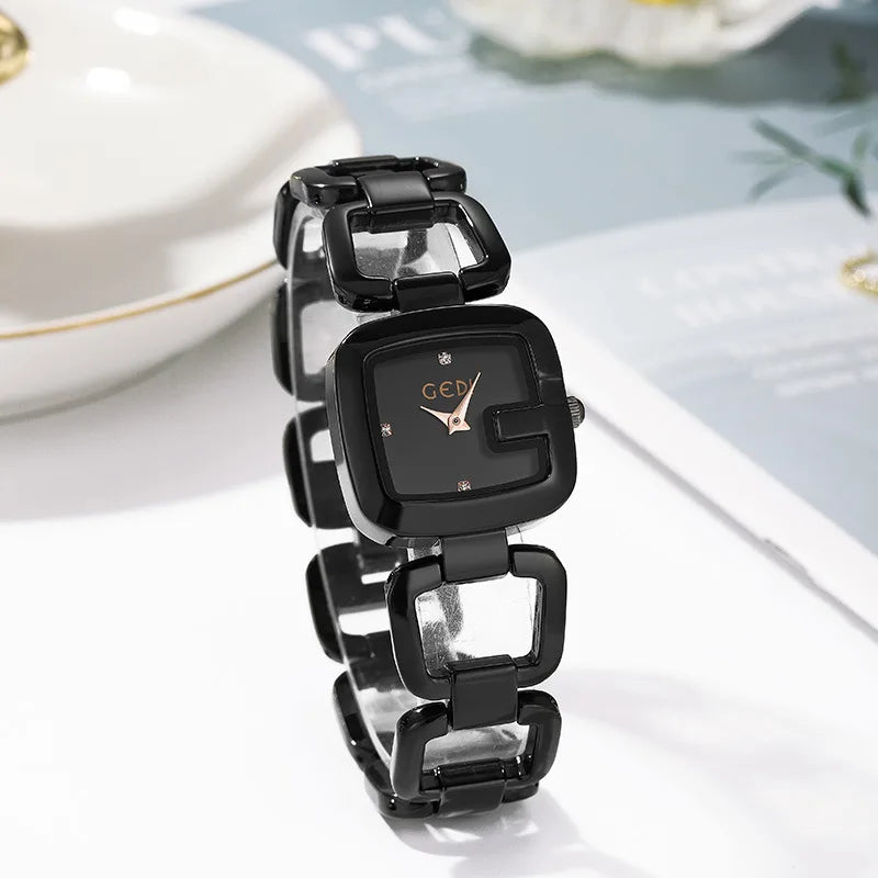 Fashion Gedi Top Brand New Light Luxury Rose Gold Bracelet Women's Hollow Ins Elegant And Unique Quartz Gift Wrist Watch