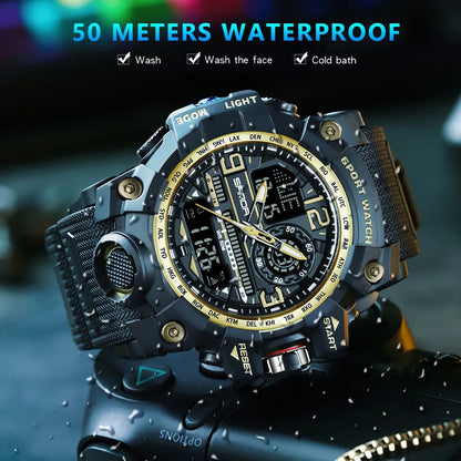 SANDA 2022 G Style New Men's Watches 50M Waterproof Shock Sports Military Quartz Watch For Male Digital Wristwatch Clock 3133