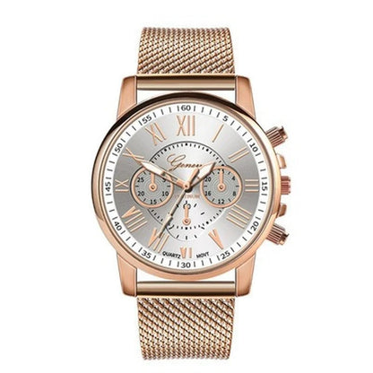 Relojes de lujo para mujer, deportivos, militares, de acero inoxidable, con esfera de cuero, pulsera, reloj Geneva, reloj sencillo para mujer