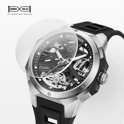 BEXEI 9121 Automatic  movement  mechanical men's watch luminous skeleton Synthetic sapphire waterproof business wrist watch news