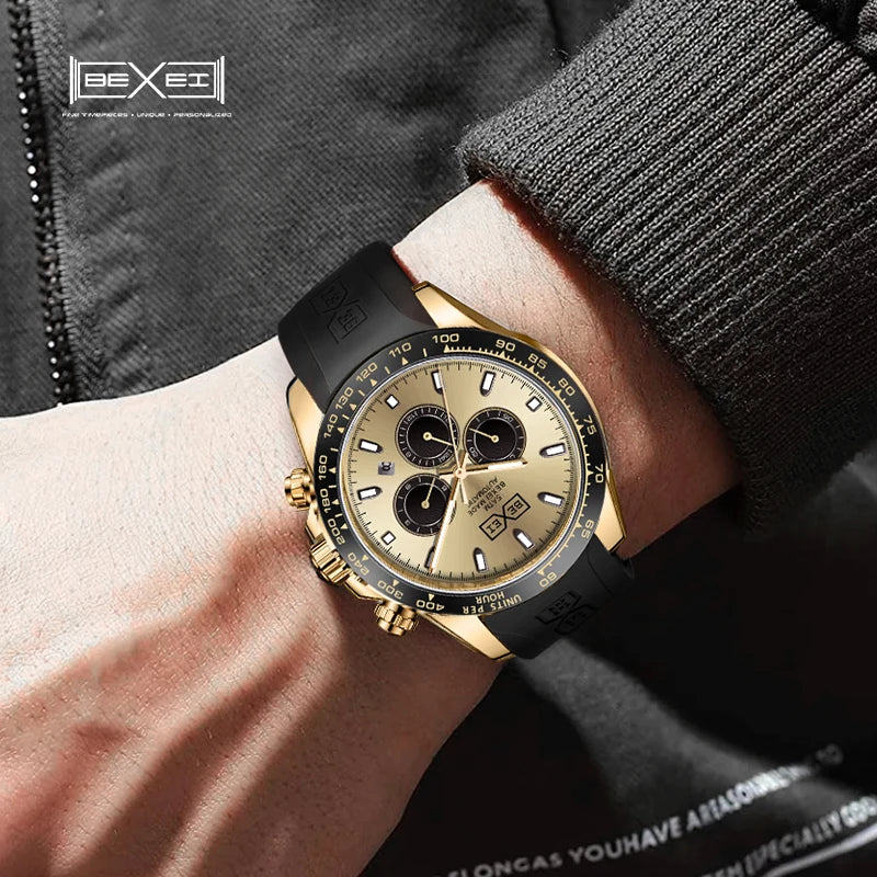 BEXEI 9152 Multifunction watch for men Automatic movement mechanical fashion Man watch Luxury synthetic sapphire waterproof 2023