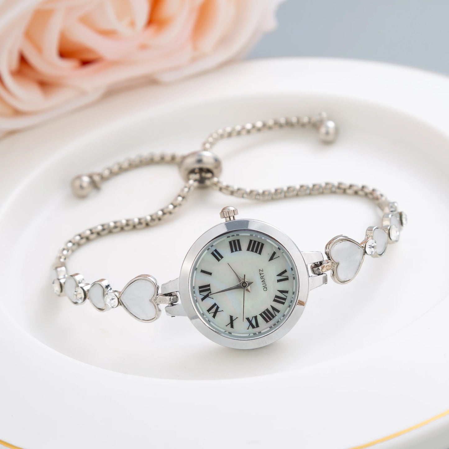 Women's Fashion Quartz Small Watches Love Heart Simple Female's Bracelet Watch Ladies Wristwatch Clock