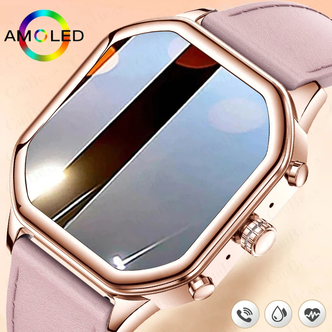 2024 nueva moda mujer reloj inteligente Bluetooth llamada pantalla completa táctil relojes impermeables señoras Monitor de ritmo cardíaco reloj inteligente + regalo