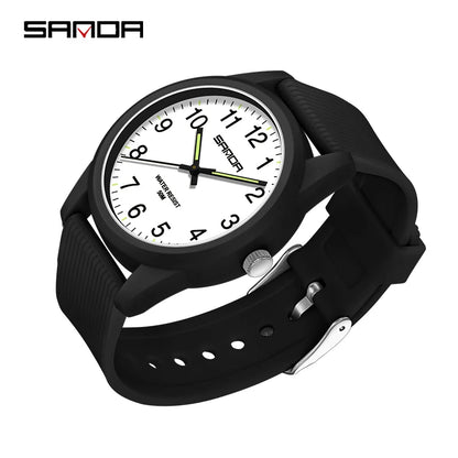 Reloj de pulsera Sanda Original de cuarzo Simple de marca superior a la moda para hombres y mujeres, reloj impermeable para exteriores, relojes de pulsera para estudiantes de nuevo estilo