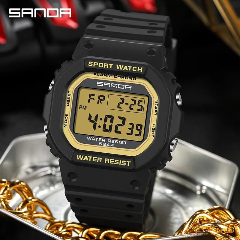 Reloj de pulsera deportivo militar Digital luminoso resistente al agua marca Sanda a la moda Relojes Para Hombre Reloj Masculino Relojes Para Hombre