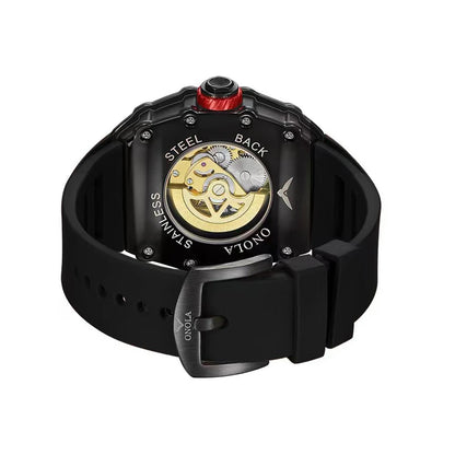 Reloj mecánico automático hueco deportivo de lujo para hombre ONOLA cinta de moda reloj impermeable para hombres reloj Masculino