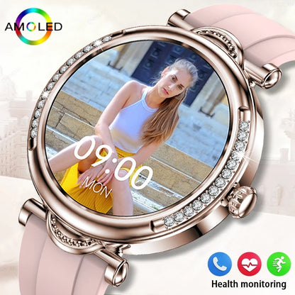 For Xiaomi Android Fashion Women Smart Watch 360*360 HD Screen Heart Rate Custom Dial Watch Voice Calling SmartWatches 2024 New