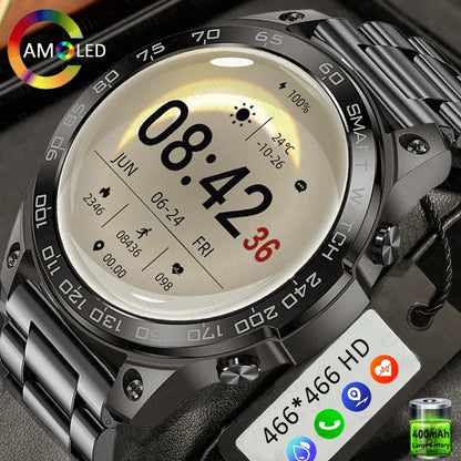 2024 nuevo reloj inteligente de negocios para hombres AMOLED 466*466 pantalla HD deportes Fitness llamada de voz reloj 1,43 pulgadas IP68 impermeable SmartWatch