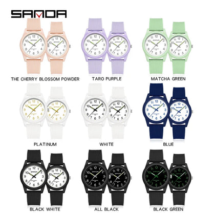 Fashion Sanda Top Brand Simple Quartz Original Women Men Wristwatch Waterproof Outdoor Clock New Style Students Wrist Watches