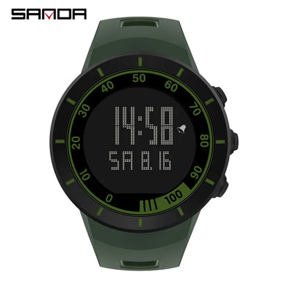 2023 New Fashion SANDA Military Sports Led Digital Electron Big Dial Silicon Student Man Gift Waterproof Wrist Watches