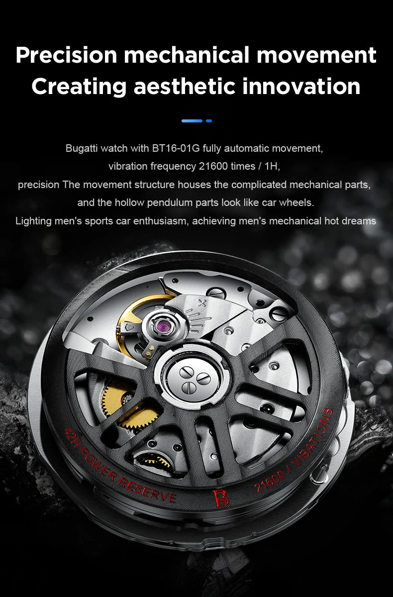 BONEST GATTI Men Automatic Watch Luxury Watches Military Mechanical Wristwatch Waterproof Sapphire Luminous Leather Reloj Hombre