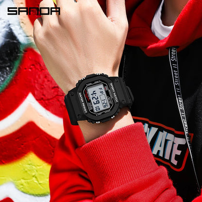 Reloj de pulsera deportivo militar Digital luminoso resistente al agua marca Sanda a la moda Relojes Para Hombre Reloj Masculino Relojes Para Hombre