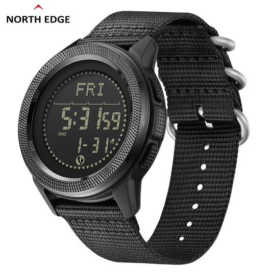 Relojes NORTH EDGE para Hombre, nuevo C-NEXUS brújula, cronómetro resistente al agua, correa de nailon de fibra de carbono, Reloj para Hombre con caja Reloj para Hombre