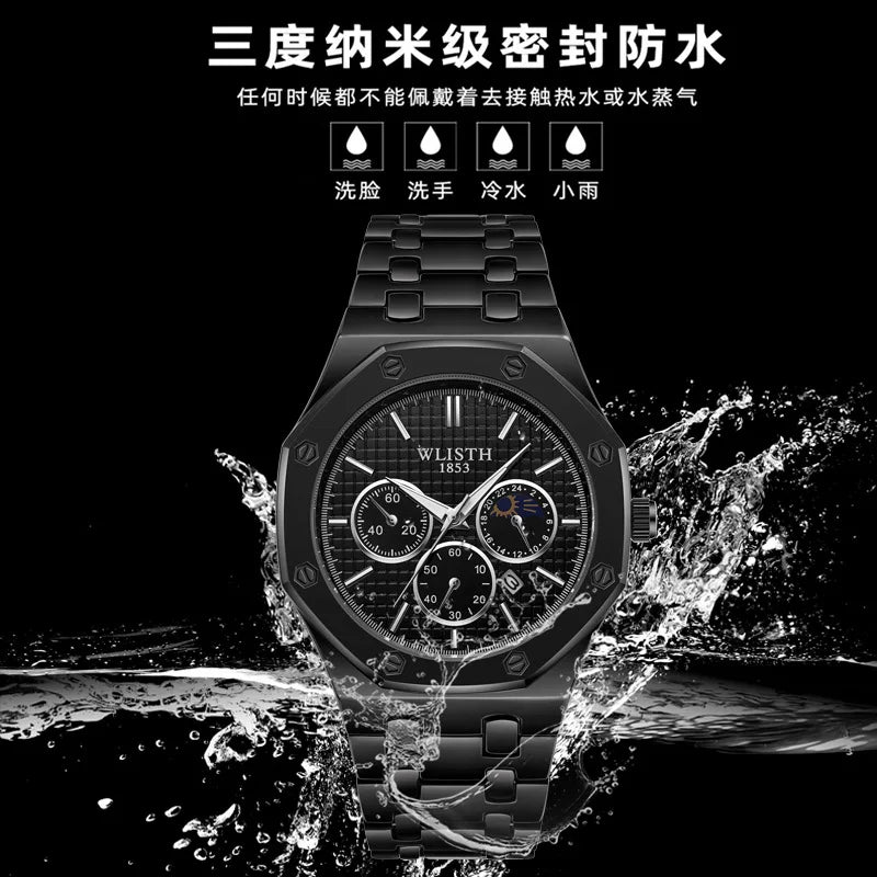 Reloj de cuarzo de marca de lujo Wlisth Business a la moda para hombre y mujer, reloj de pulsera resistente al agua de acero inoxidable, reloj Masculino