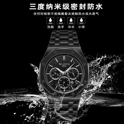 Reloj de cuarzo de marca de lujo Wlisth Business a la moda para hombre y mujer, reloj de pulsera resistente al agua de acero inoxidable, reloj Masculino