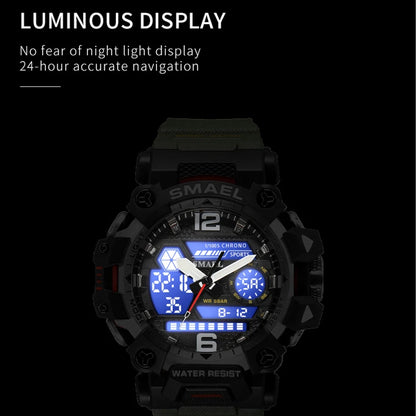 Relojes SMAEL para hombre, reloj deportivo resistente al agua hasta 50m, reloj deportivo para hombre militar, reloj Digital 8072 con pantalla Dual, reloj Digital Led de cuarzo