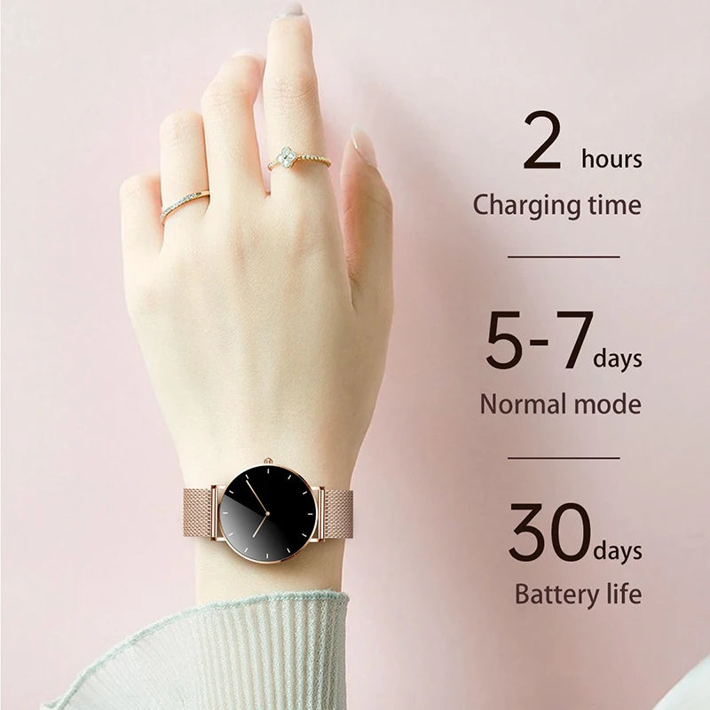 2024 New Ultra Thin Smart Watch Women AMOLED HD  Display Always Show Time Call Reminder Smartwatch Ladies For Huawei Xiaomi IOS