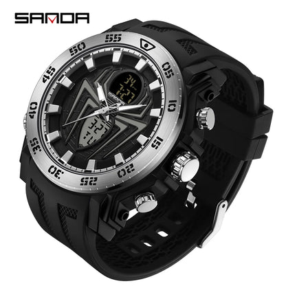 SANDA Men Military Watches Fashion Sport Watch Analog Electronic LED Wristwatches For Man Clock Relogio Masculino Waterproof 50M