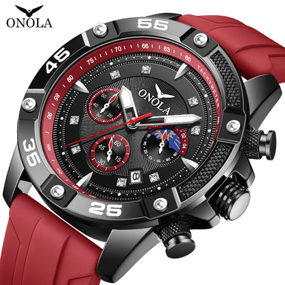 ONOLA, nuevo reloj informal a la moda para hombre, cinta fluorescente multifuncional, reloj militar de cuarzo resistente al agua, reloj para hombre de alta calidad