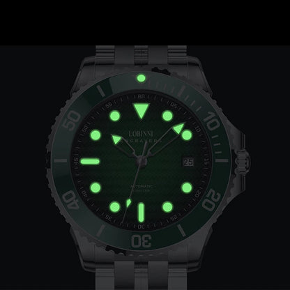 Lobinni Men Luxury Watch 42mm Automatic Mechanical Wristwatch 10ATM Waterproof Luminous Sapphire Ceramic Bezel Miyota 8215