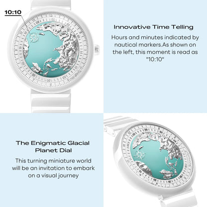 CIGA Design-reloj automático de lujo para mujer, serie U, Planeta Azul, Edad de Hielo, correa de cerámica, relojes mecánicos, reloj exquisito